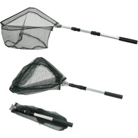 Restcloud Fishing Landing Net With Telescoping Pole Fishing Net Freshwater Fishing Net For Pond, Handle Full Extended To 50 Inches