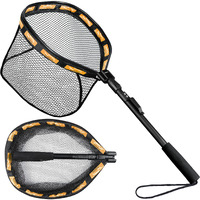 Plusinno Floating Fishing Net, Rubber Coated Fish Net For Easy Catch And Release, Fishing Nets Freshwater For Bass, Trout, Walleye, Kayak, Folding Landing Net For Easy To Carry And Storage