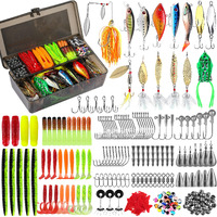 Plusinno 292Pcs Fishing Accessories Kit, Tackle Box With Tackle Included, Fishing Hooks, Fishing Weights, Spinner Blade, Fishing Gear For Bass, Bluegill, Crappie
