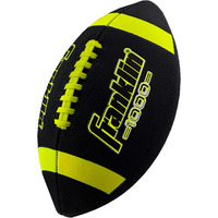 Franklin Sports Inflated Football - Junior Size, Extra Grip-Rite Youth 1 Footballs Synthetic Leather Perfect For Kids - Black/Optic,