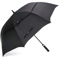 G4Free 62 Inch Automatic Open Golf Umbrella Extra Large Oversize Double Canopy Vented Windproof Waterproof Stick Umbrellas (Black)