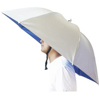 Bocampty Umbrella Hat, 37 Inch Fishing Umbrella Hat Hands Free Foldable Uv Protection Umbrella Cap Adjustable Headwear For Fishing Golf Camping Beach Gardening Sunshade Outdoor