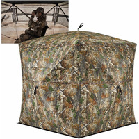 Tidewe Hunting Blind See Through With Carrying Bag, 2-3 Person Pop Up Ground Blinds 270 Degree, Portable Durable Hunting Tent For Deer & Turkey Hunting (Camouflage)