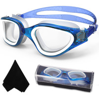 Win.Max Swimming Goggles Swim Goggles Anti Fog Anti Uv No Leakage Clear Vision For Men Women Adults Teenagers (Blue/Non-Polarized Clear Lens)