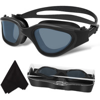 Win.Max Polarized Swimming Goggles Swim Goggles Anti Fog Anti Uv No Leakage Clear Vision For Men Women Adults Teenagers (All Black/Polarized Smoke Lens)