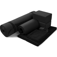 Balancefrom Goyoga 7-Piece Set - Include Yoga Mat With Carrying Strap, 2 Yoga Blocks, Yoga Mat Towel, Yoga Hand Towel, Yoga Strap And Yoga Knee Pad (Black, 1/2""-Thick Mat)