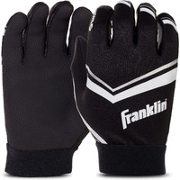 Franklin Sports Youth Football Receiver Gloves - Shoktak Youth Gloves - Kids Football Receiver Gloves - High Grip Football Gloves For Kids - Black - Youth Medium
