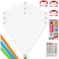 Diy Kites For Kids Kite Making Kit Bulk, Decorating Coloring Kite Party Pack,White Diamond Kite Kits (3 Pack)