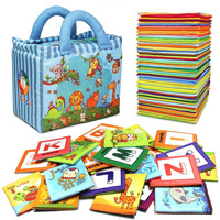 Teytoy Baby Toy Zoo Series 26Pcs Soft Alphabet Cards With Cloth Bag For Over 0 Years