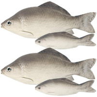 Bigotters 4Pcs Fake Fish, Artificial Sea Fish Realistic Fish Playset Model For Food Display Kids Favor Toy Kitchen Decor Photography Props