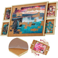 1000 Piece Wooden Jigsaw Puzzle Board - 4 Drawers, Rotating Puzzle Table | 30    X 22    Jigsaw Puzzle Table | Puzzle Cover Included - Portable Puzzle Tables For Adults And Kids By Beyond Innoventions