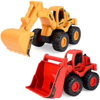 Beestech Construction Toys, Friction Powered Excavator Toy And Construction Loader Toy, Beach Sand Toys, Construction Truck Vehicles, Sandbox Toys For 3, 4, 5 Years Old Boys Kids Girls (2 Pack)