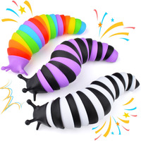 Cevioce Fidget Toys, Fidget Slugs Toy, Sensory Slug Fidget Toy For Kids & Adults, 3Pcs Cute Autism Sensory Toys For Autistic Children, Toddler Toys| Stress Relief Toy, Great Gift For Adhd
