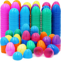 The Dreidel Company Fillable Easter Eggs With Hinge Bulk Colorful Bright Plastic Easter Eggs, Perfect For Easter Egg Hunt, Suprise Egg, Easter Hunt, 2.25"" Assorted Colors (50-Pack)