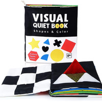 Beiens Baby Books Toys, High Contrast Black And White, Non Toxic Fabric Touch And Feel Crinkle Cloth ,Early Educational Stimulation Soft Gift For Infants Toddlers, Mirror