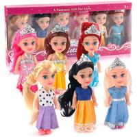 Liberty Imports 6 Pack Miniature Royal Princess Toddler Dolls With Dresses, Girls Imaginative Pretend Play Pocket Playset Collection (4.5-Inches)