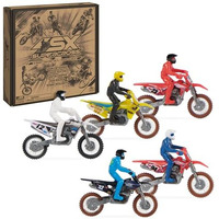 Supercross, Authentic 5-Pack Of 1:24 Scale Die-Cast Motorcycles With Rider Figure, Toy Moto Bike For Kids And Collectors Ages 3 And Up