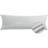 Zippered Velvet Body Pillowcases, Super Soft Cozy Pillow Cover, Luxury Fuzzy Flannel Long Pillow Cases With Zipper, 20X54 Inches, White