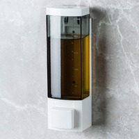 Soap Dispensers 250Ml Abs Plastic Drill Free With Adhesive Or Wall Mount With Screws Liquid Hand Soap Dispenser For Bathroom Or Kitchen Gray
