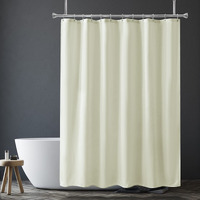 Amazer Ivory Shower Curtain Liner, Ivory Fabric Shower Liner, 2-In-1 Bathroom Shower Curtain And Liner, 12 Grommet Holes, Water Proof, Machine Washable, Hotel Quality, 72 X 72 Inches