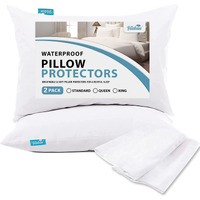 Pillow Protector 100% Waterproof & Noiseless Pillow Cover Pillow Protectors With Zipper Standard Size 2 Pack 20 X 26 Inches Pillow Cases Machine Washable