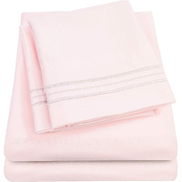 1500 Supreme Collection Full Sheet Sets Pale Pink - Luxury Hotel Bed Sheets And Pillowcase Set For Full Mattress - Extra Soft, Elastic Corner Straps, Deep Pocket Sheets, Full Pale Pink