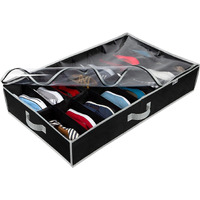 Holdn ' Storage Extra-Large Under Bed Shoe Storage Organizer - Underbed Storage Solution Fits Men 's And Women 's Shoes, High Heels, And Sneakers With Durable Vinyl Cover & Extra-Strong Zipper - Black