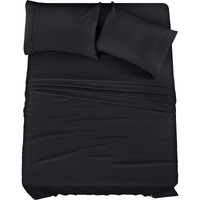 Utopia Bedding King Bed Sheets Set - 4 Piece Bedding - Brushed Microfiber - Shrinkage And Fade Resistant - Easy Care (King, Black)