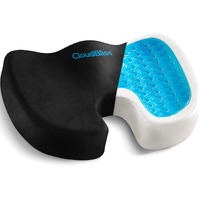 Cloudbliss Gel Seat Cushion - Non-Slip Ergonomic Gel & Memory Foam - Coccyx,Tailbone,Sciatica & Back Pain Relief - Office Chairs,Car Seat,Wheelchair Cushion(Black)