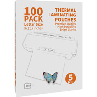 Binditek 100 Pack Thermal Laminating Pouches,5Mil Laminating Sheets,9X11.5 Inches,   Letter Size, Clear,Heatseal