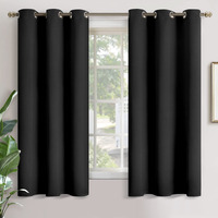 Youngstex Black Blackout Curtains 63 Inches Long 2 Panels Set - Room Darkening Thermal Insulated Black Out Window Drapes For Bedroom Living Room, 2 Panels, 42 X 63 Inch