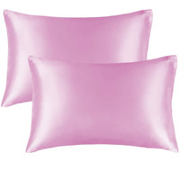 Bedelite Satin Silk Pillowcase For Hair And Skin, Pink Pillow Cases Standard Size Set Of 2 Pack Super Soft Pillow Case With Envelope Closure (20X26 Inches)