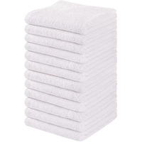Towel And Linen Mart 100% Cotton - Wash Cloth Set - Flannel Face Cloths, Highly Absorbent And Super Soft Feel Fingertip Towels (White Pack Of 12)