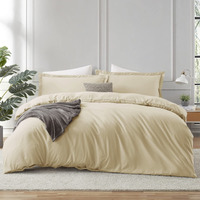 Hearth & Harbor Beige Cream Duvet Cover King Size - 3 Piece King Duvet Cover Set, Soft Double Brushed King Duvet Covers With Button Closure, 1 King Size Duvet Cover 104X90 Inches And 2 Pillow Shams