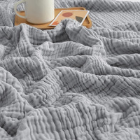 Emme Cooling Throw Blanket For Hot Flashes 100% Cotton Muslin Throw Blankets For Couch Breathable Gauze Blanket All Season Soft And Lightweight Pre-Washed Cotton Blanket (Light Grey, 50 ""X70 "")