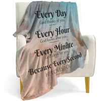 Qetxvi Bible Verse Blanket With Inspirational Thoughts And Prayers- Religious Throw Blanket Soft Lightweight Cozy Plush Warm Blankets For Women Men Gift 40""X 50""