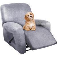 Molasofa Recliner Chair Covers - 4 Pieces Leather Like Large Recliner Covers With Pocket Soft Non Slip Stretch Recliner Slipcover For Lazy Boy Recliner Chair Washable (Marbling)