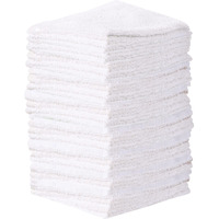 Towel And Linen Mart 100% Cotton - Wash Cloth Set - Pack Of 24, Flannel Face Cloths, Highly Absorbent And Soft Feel Fingertip Towels (White)