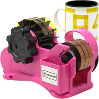 Echomerx Original Heat Tape Dispenser - Pre-Cut Heat Resistant Tape | Single-Handed - Effortless Sublimation Blanks Taping In A Heat Press - Multi-Roll Holder - Incl. Manual & Starter Video - Pink