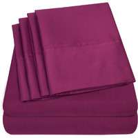 Queen Sheets Berry - 6 Piece 1500 Supreme Collection Fine Brushed Microfiber Deep Pocket Queen Sheet Set Bedding - 2 Extra Pillow Cases, Great Value, Queen, Berry