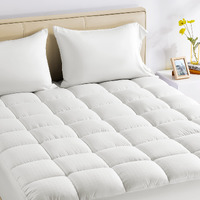 Sleep Zone Queen Size Cotton Mattress Pad, Soft Fluffy Cotton Top Mattress Topper, Machine Washable Mattress Protector Cover Fits 8-21 Inch Deep Pocket, Queen