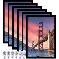 Ijuerybai 6 Sets 13X19 Picture Frame, Frames For 13 X 19 Canvas Collage Photo Poster Certificate Wall Gallery, High Transparent Horizontal Vertical Black 13 By 19 Inches