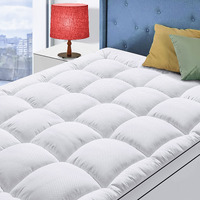 Full Size Mattress Topper For Back Pain, Cooling Extra Thick Mattress Pad Cover With 8-21 Inch Deep Pocket, Plush Pillow Top Mattress Topper Overfilled With Down Alternative, Full Size, White
