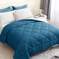 Hevumyi King Size Comforter Set 7 Pieces, All Season Reversible Teal Bed In A Bag King, Down Alternative Bedding Sets With Comforter, Flat & Fitted Sheet, Pillowcases & Shams (Teal Blue,King)