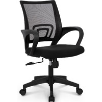 Neo Chair Office Computer Desk Chair Gaming-Ergonomic Mid Back Cushion Lumbar Support With Wheels Comfortable Blue Mesh Racing Seat Adjustable Swivel Rolling Home Executive (Black)