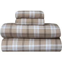 Bliss Casa 4 Piece 100% Cotton Flannel Sheet Set Queen - High Gsm Deep Pockets, Warm Breathable Flannel Sheet Set. Flannel Bed Set Includes 1 Flat Sheet, 1 Fitted Sheet & 2 Pillowcases (Richmond)