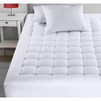 Utopia Bedding Queen Mattress Pad, Quilted Fitted Premium Mattress Protector, Deep Pocket Mattress Cover Stretches Up To 16 Inches, Fluffy Pillow Top Mattress Topper (60X80 Inches, White)