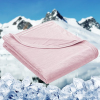 Homfine Cooling Blankets For Hot Sleepers - Summer Blanket Thin Lightweight Breathable Soft Double Side Enhanced Cooling Blanket For Bed Couch Sofa, Keep Cool For Night Sweats (Pink, 60 X 80 Inches)