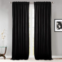 Stangh Black Velvet Curtains 84 Inches - Living Room Blackout Thermal Insualted Window Curtain Drapes For Studio Room/Bedroom, Black, 52 X 84 Inches Long, Set Of 2