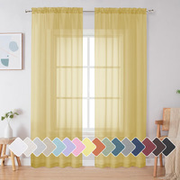 Simplebrand Yellow Sheer Curtains 84 Inches Long, Light Filtering Rod Pocket Solid Color Window Sheer Curtain Panels, Elegant Curtains & Drapes For Living Room, Bedroom 2 Panels (42 "" W X 84 "" L)